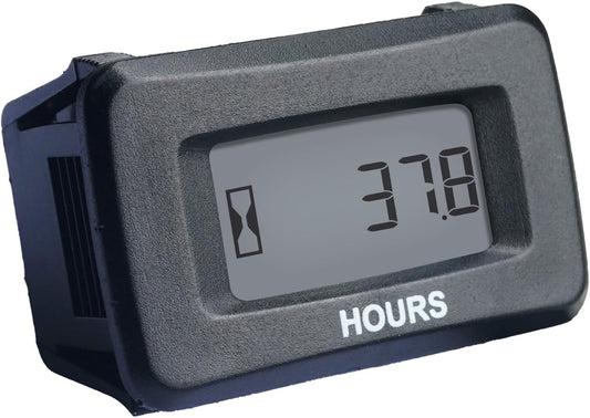 Runleader RL-HM055AG Digital Hour Meter, Working Voltage AC/DC 5V to 277V for AC/DC or Gasoline Engine Powered Lawn Mower Generator Snowmobile Golf Cart Forklift Motorhome etc.