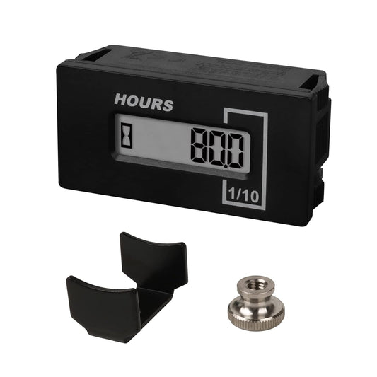 Runleader RL-HM037B Maintenace Hour Meter Works on AC and DC Powered Machine Lawn Mower Tractor Forklift Go-kart etc.