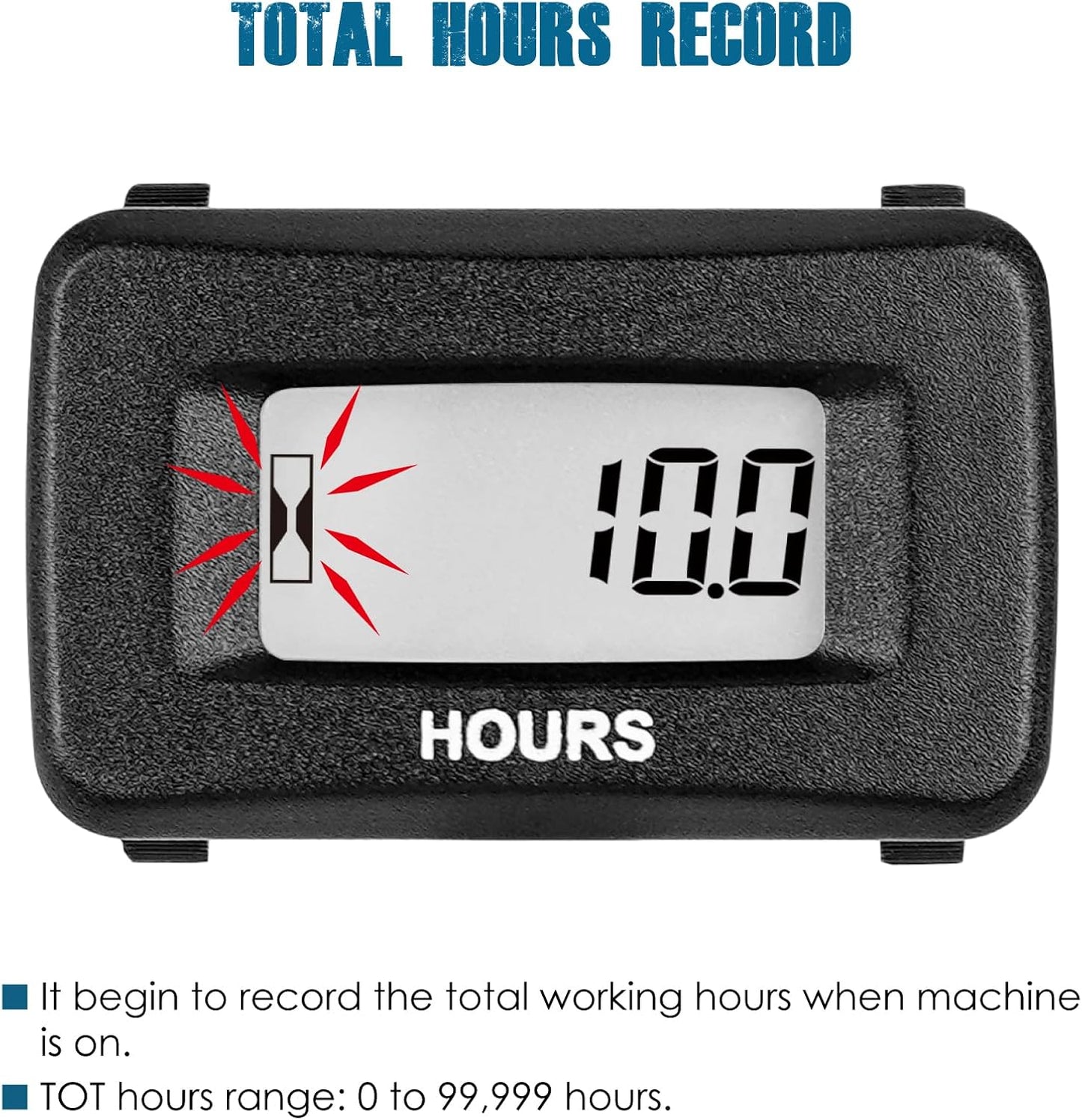 Runleader RL-HM055AD Digital Maintenance Hour Meter,AC/DC 5V to 277V for Garden Tractor Generator Scooter Club Car Forklift Leaf Trimmer etc