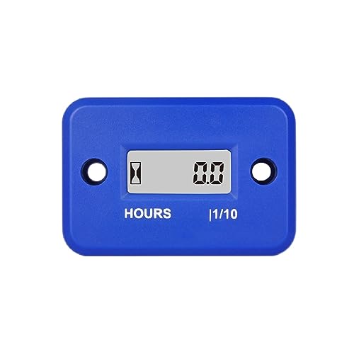 Runleader Digital LCD Maintenance Hour Meter for Small Engine, Waterproof Design, Applicable to Gas Engine Powered Lawn Mower Generator Motorcycle