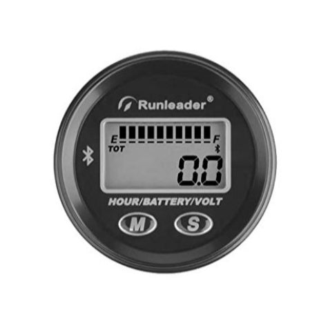 Runleader Digital Hours Tachometer Battery Voltage Display Backlight Display Large LCD Screen Battery Replaceable for Garden Mower Generator