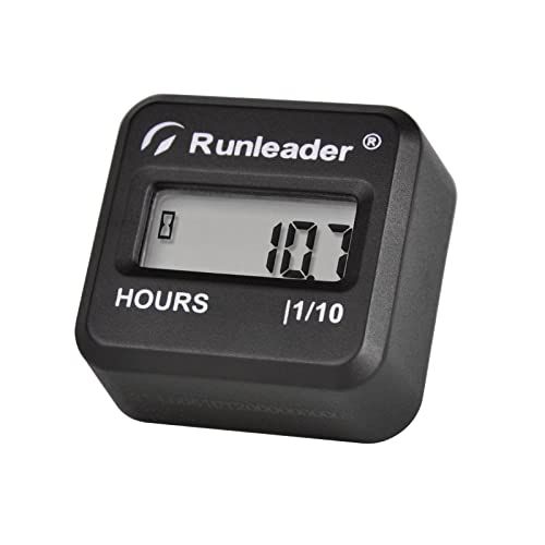Runleader Digital Wireless Inductive Hour Meter, Mini Size Run Time Me