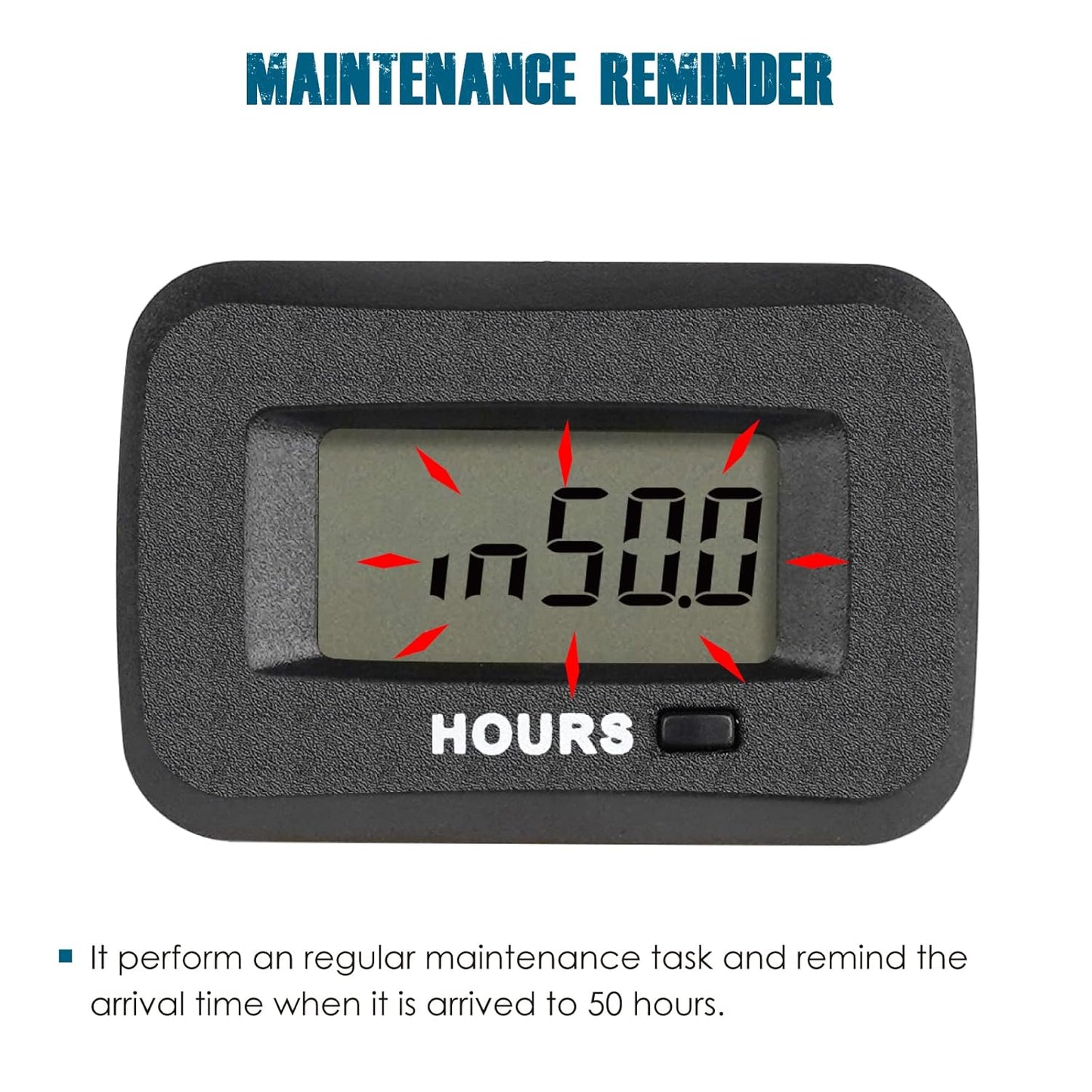 Runleader RL-HM038AGH1 Digital Maintenance Hours Counter,Volt. 5V to 277V for Small Gas Engine,Works on Garden Tractor Golf Cart Forklift Scrubber Machine Generator Compressor Dirt Bike Motorcycle Snowmobile