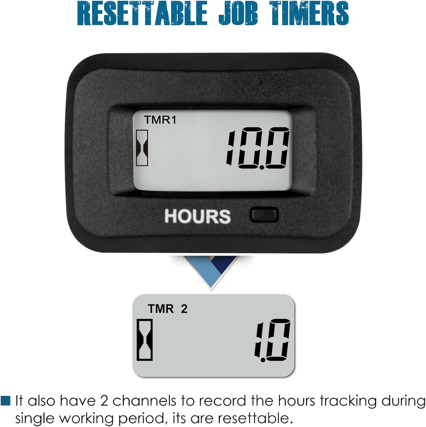 Runleader RL-HM038AD Digital LCD Hour Meter,AC/DC 5V to 277V for Lawn Mower Generator Motorcycle Golf Cart Forklift Scrubber Machine etc