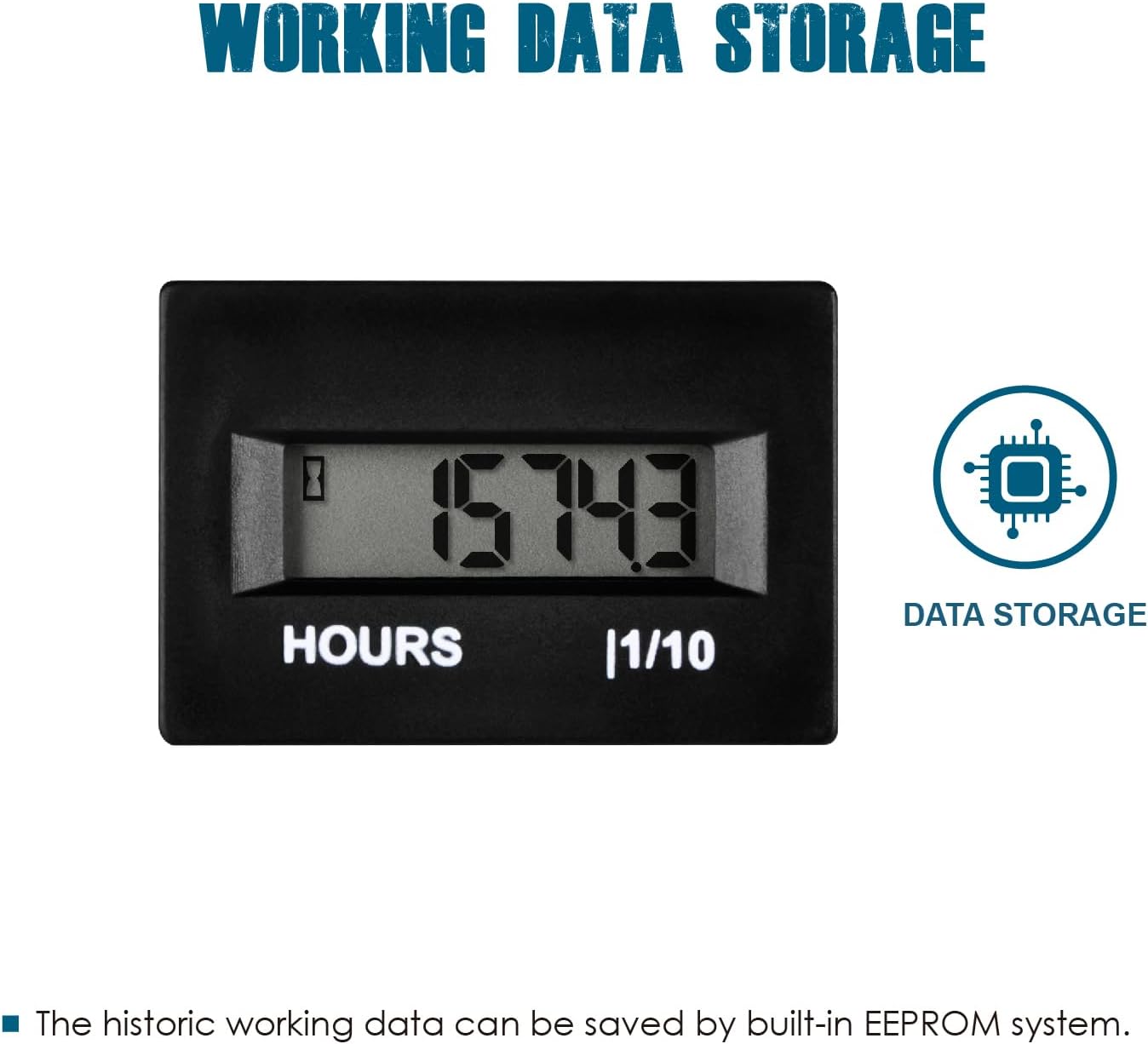 Runleader RL-HM010A-SC Digital Hour Meter, Inductive Hours Counter, AC/DC 8V to 60V for Lawn Garden Tractor Compressor Generator ATV Motorcycle Club Car Forklift Scrubber Machine