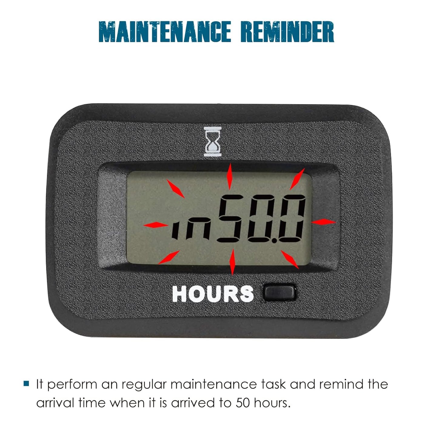 Runleader RL-HM038AGH2 Digital Maintenance Hours Counter,Volt. 5V to 277V for Small Gas Engine,Works on Garden Tractor Golf Cart Forklift Scrubber Machine Generator Compressor Dirt Bike Motorcycle Snowmobile