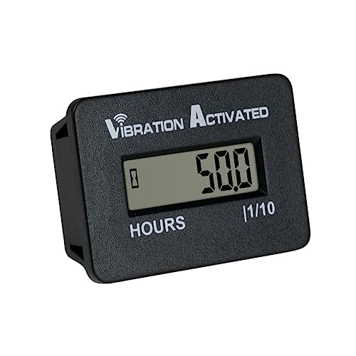Runleader Digital Wilress Vibration Activated Hour Meter, Accelerate Sensor Design, Snap-in Mounting, Applicable to All Types of Lawn Mower Generator