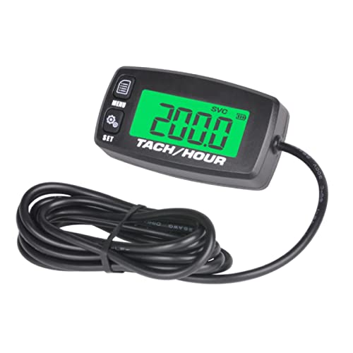 Runleader Digital Maintenance Tach/ Hour Meter for Small Gas Engine,Used on Riding Lawn Tractor Generator Compressor Chainsaws