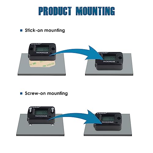Runleader RL-HM019C Rotating Shaft Hour Meter Tachometer RPM Magnetic