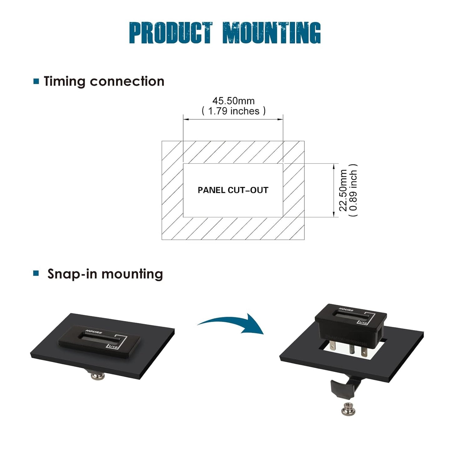 Runleader RL-HM037B Maintenace Hour Meter Works on AC and DC Powered Machine Lawn Mower Tractor Forklift Go-kart etc.