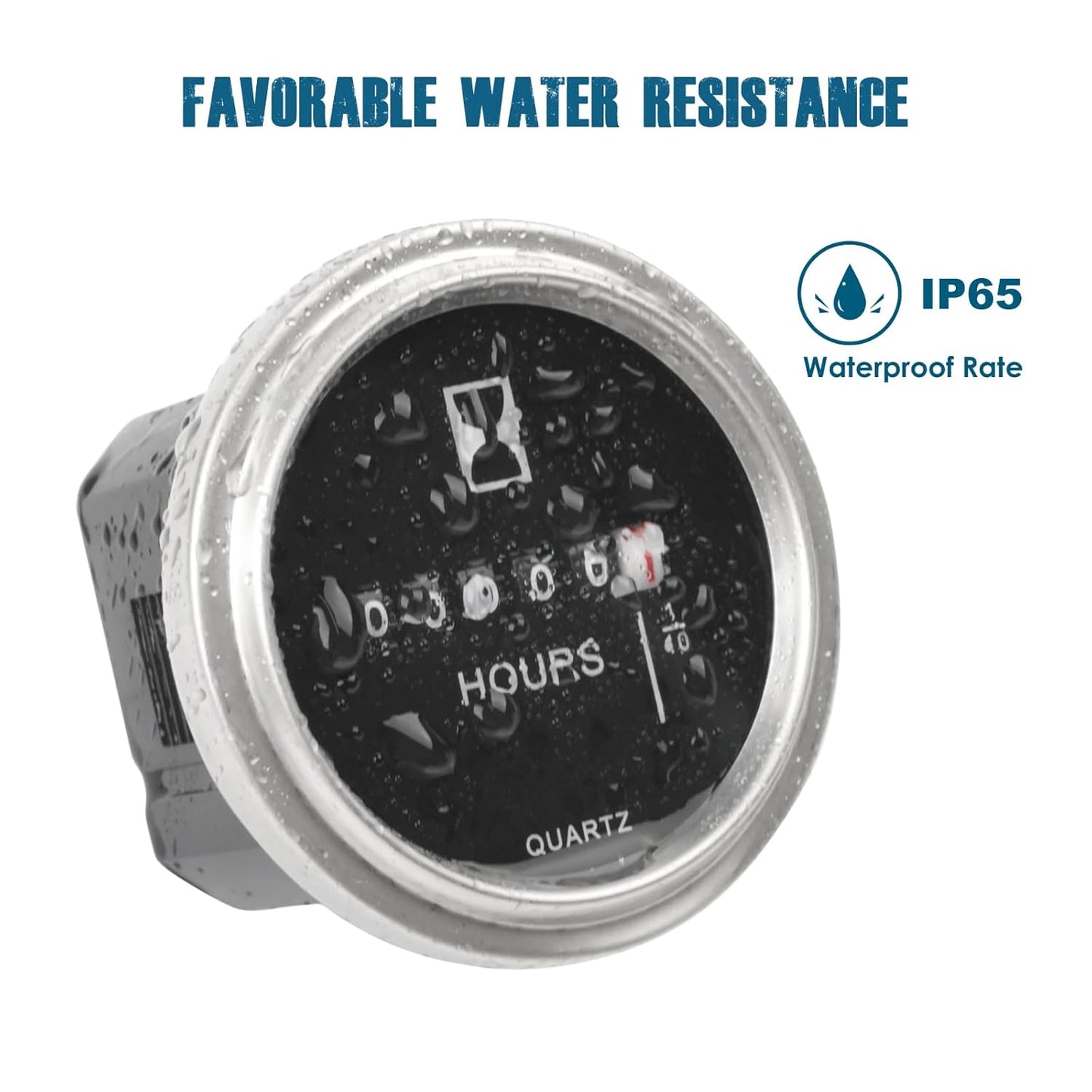 Runleader RL-HM009-SL Mechanical Hour Meter, DC 6V to 80V for Lawn Mower Golf Cart Boat Forklift Motorhome Sawmil etc.