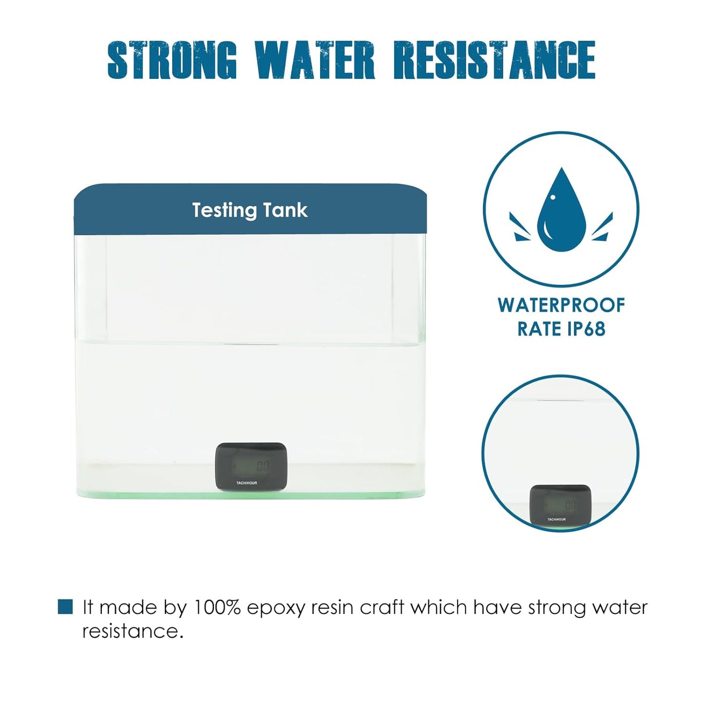 Runleader RL-HM038AGR DC5V to 65V Digital Hours Tachometer, Waterproof Design for Garden Tractor Generator ATV Marine Snowmobile etc.