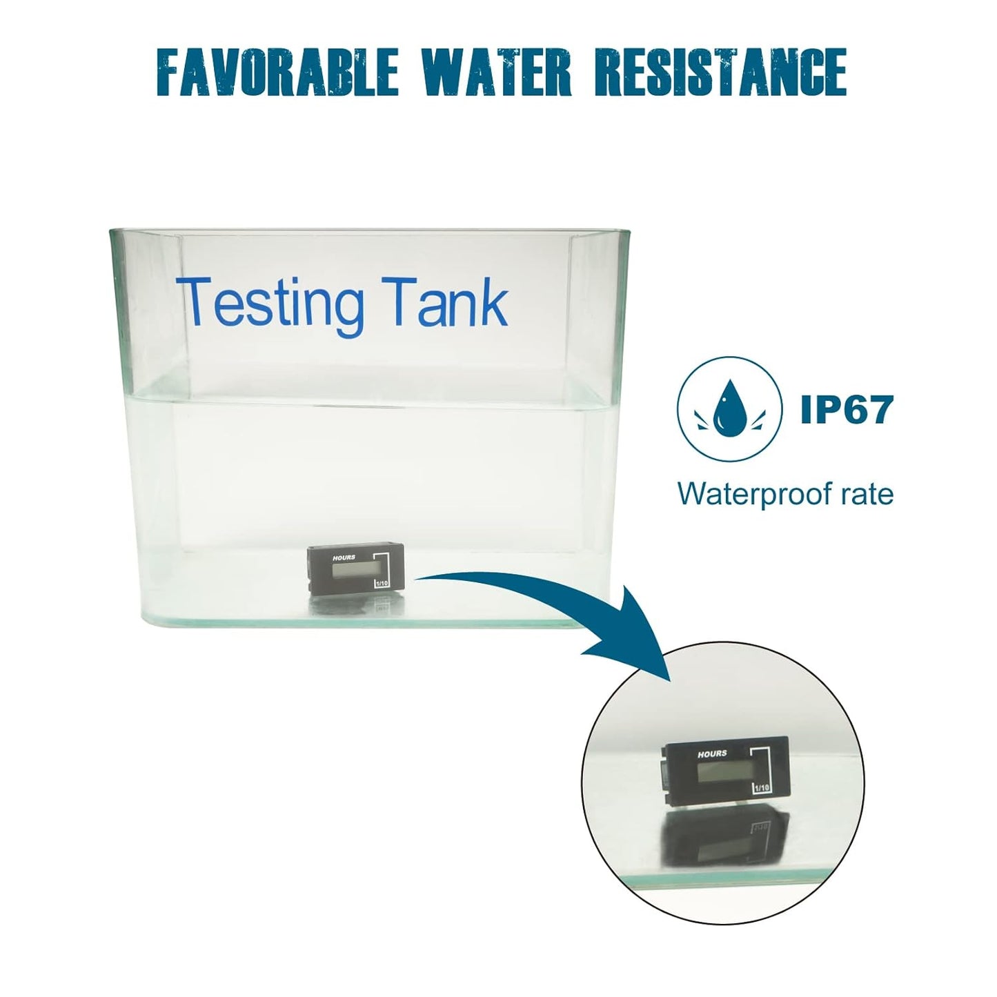 Runleader RL-HM037B Maintenace Hour Meter Works on AC and DC Powered Machine Lawn Mower Tractor Forklift Go-kart etc.