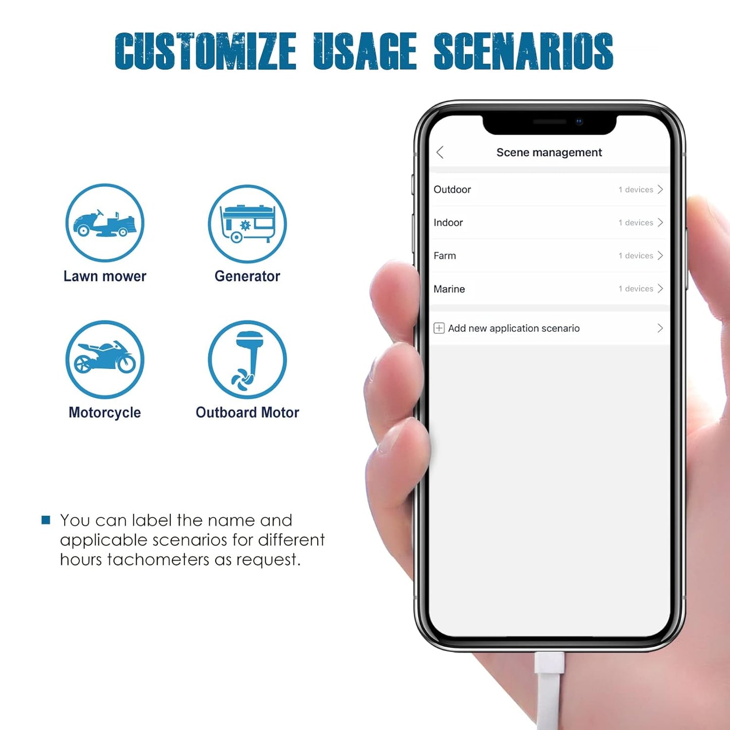 Runleader RL-HM032-BT LCD Bluetooth Tach/Hour Meter, Maintenance Reminders, Battery Replaceable for Lawn Mower Generator Boat Snowmobile.