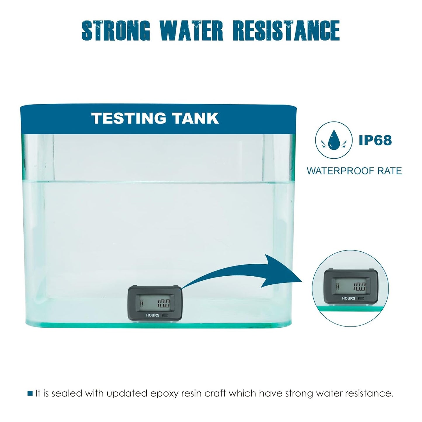 Runleader RL-HM038AD-2 Digital Maintenance Hour Meter,AC/DC 5V to 277V for Riding/Zero Turn Lawn Mower Leaf Trimmer Brush Cutter Generator Motorhome etc.