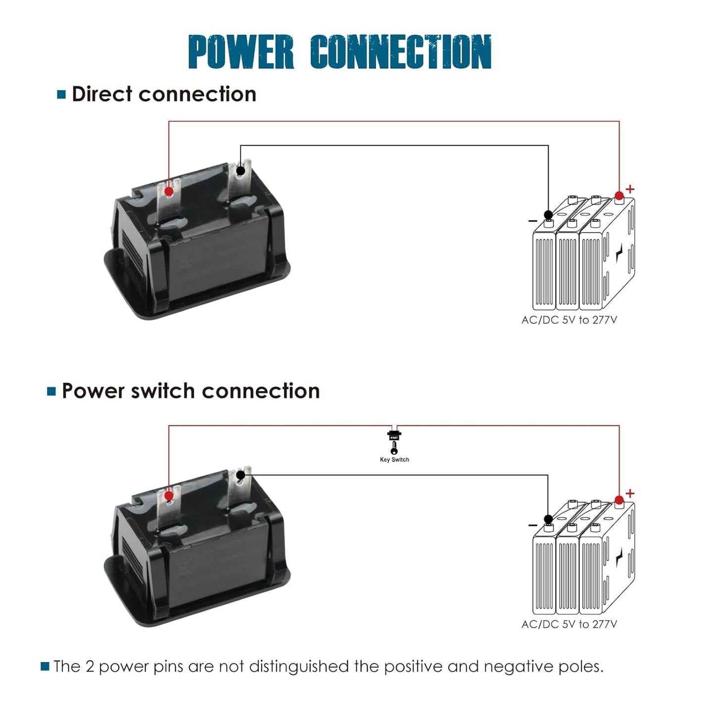 Runleader RL-HM055AD-2 LCD Hour Meter for Maintenance,AC/DC 5V to 277V for Riding/Zero Turn Lawn Mower Leaf Trimmer Brush Cutter Generator Motorhome etc.