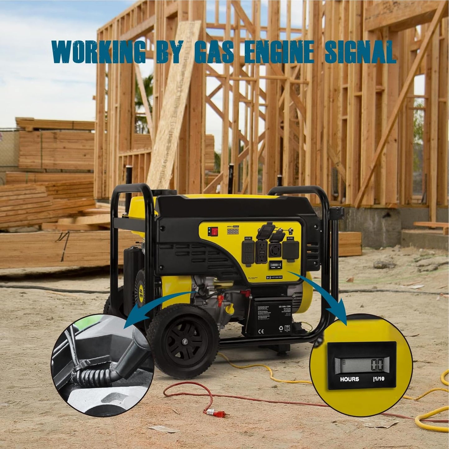 Runleader RL-HM010A-SC Digital Hour Meter, Inductive Hours Counter, AC/DC 8V to 60V for Lawn Garden Tractor Compressor Generator ATV Motorcycle Club Car Forklift Scrubber Machine