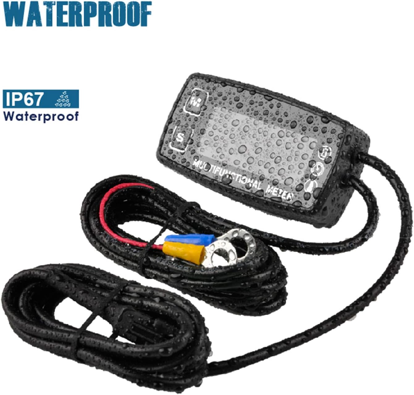 Runleader RL-HM035LT Digital LED Engine Hour Meter,RPM &Temperature Display,Maintenance Reminder,External Powered Operating for Lawn Mower Generator Dirtbike Paramotor Outboard Motor Marine Compressor