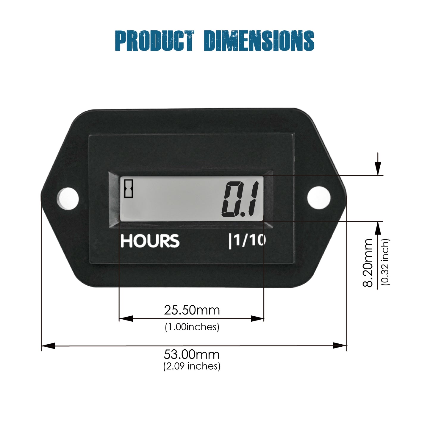 Runleader RL-HM008B Hour Meter, Working Data Storage, Waterproof Design for Garden Tractor Forklift Motorhome Snowmobile etc.