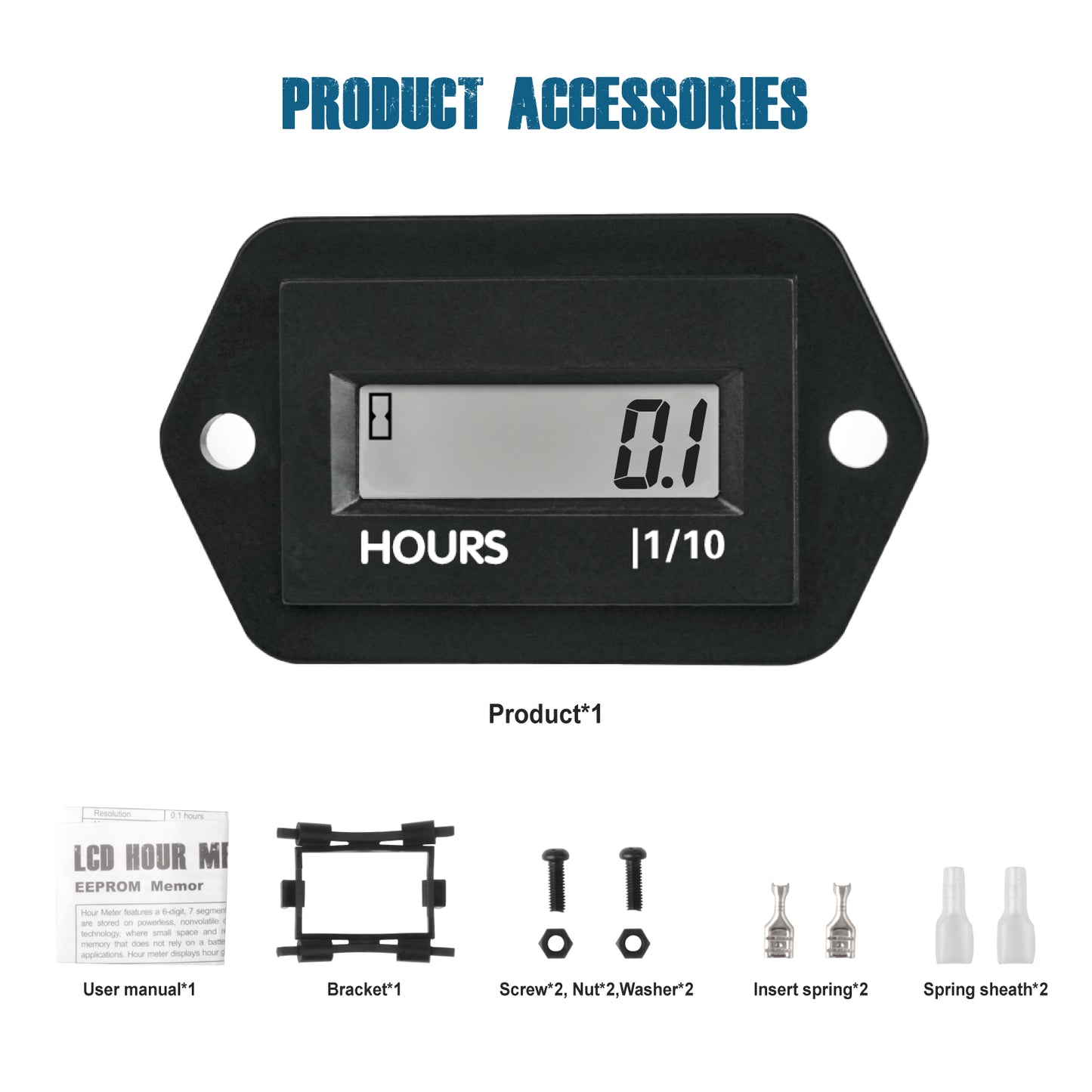 Runleader RL-HM008B Hour Meter, Working Data Storage, Waterproof Design for Garden Tractor Forklift Motorhome Snowmobile etc.