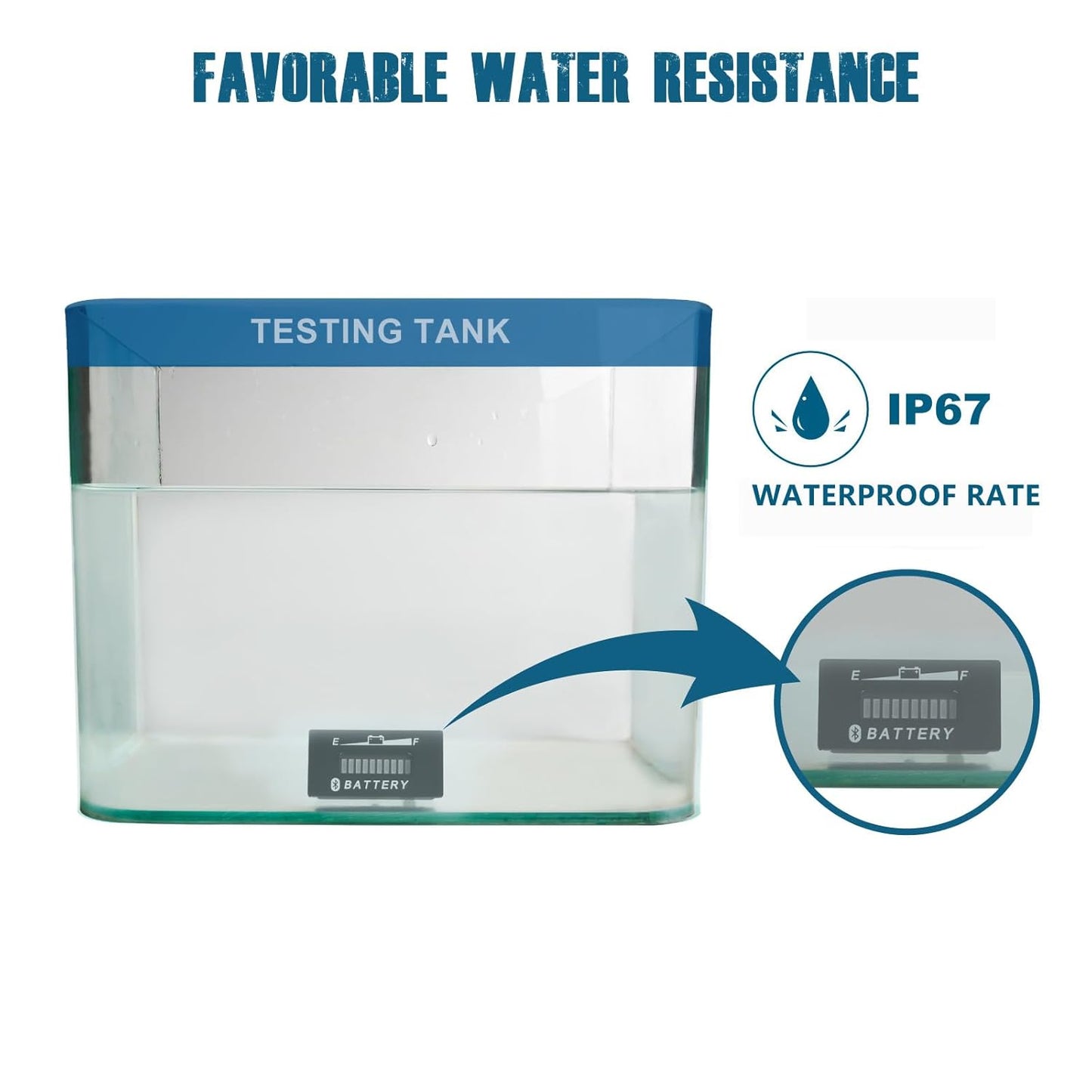 Runleader RL-BI028-BT DC 12V to 48V Bluetooth Shunt Battery Indicator Volt Meter, Works for Lead Acid,Gel,AGM,Trojian,LiFePO4 and 18650 Lithium Batteries.