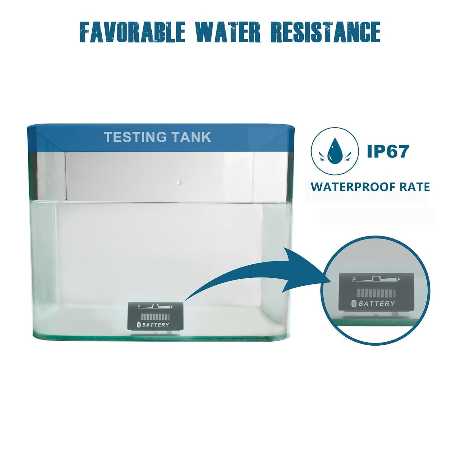 Runleader RL-BI029-BT DC 12V to 48V Bluetooth Operated Battery Indicator Volt Meter, Works for Lead Acid,Gel,AGM,Trojian,LiFePO4 and 18650 Lithium Batteries.