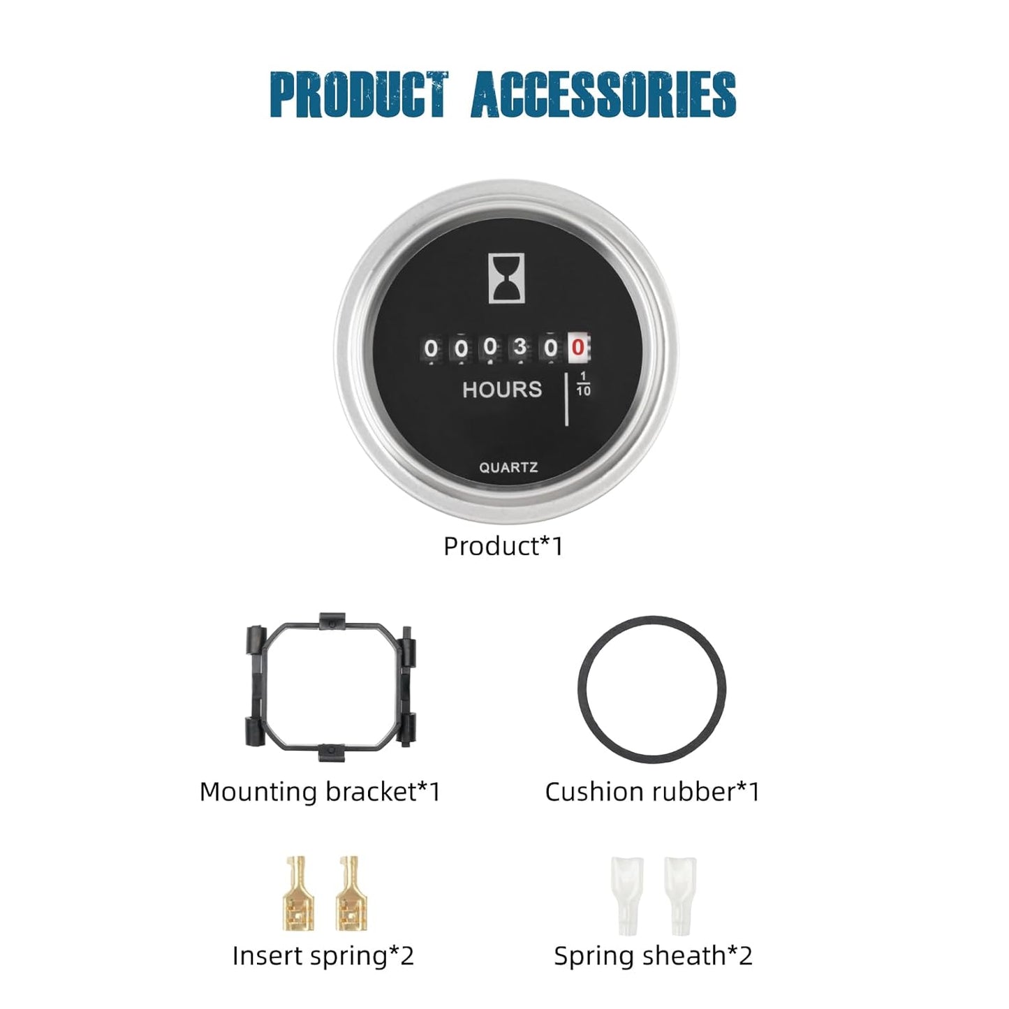 Runleader RL-HM009-SL Mechanical Hour Meter, DC 6V to 80V for Lawn Mower Golf Cart Boat Forklift Motorhome Sawmil etc.