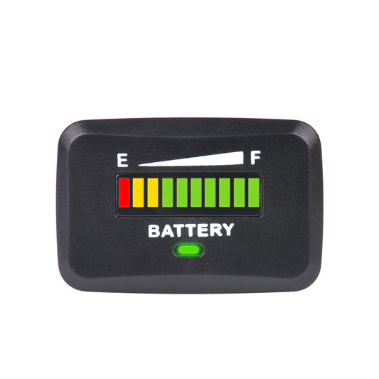Runleader 12V to 24V LED Battery Capacity Meter Battery Level Meter Monitor of Battery Charge & Discharge Various Batteries Applicably Snap-in Mount